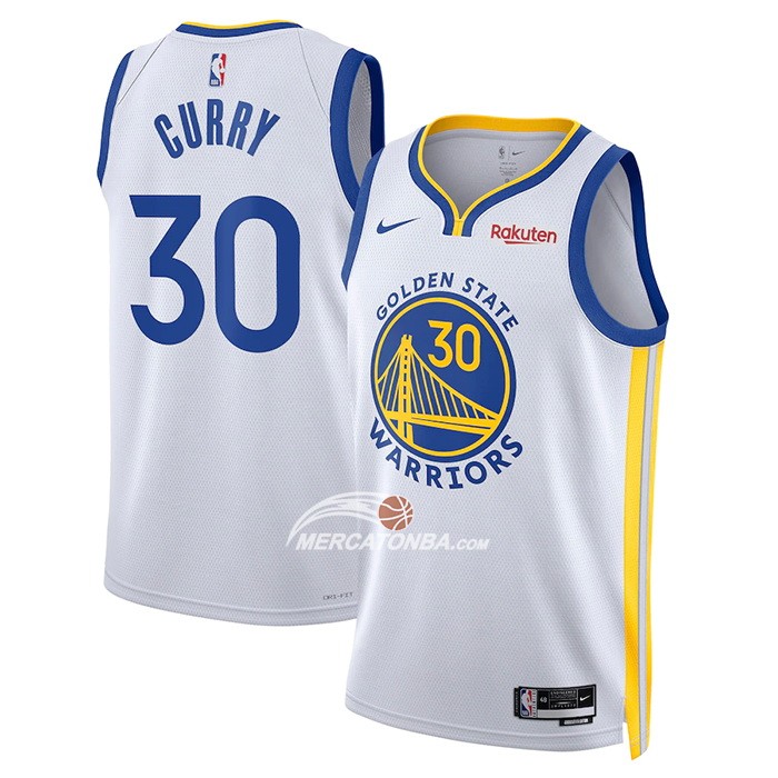 Maglia Golden State Warriors Stephen Curry NO 30 Association 2022-23 Bianco